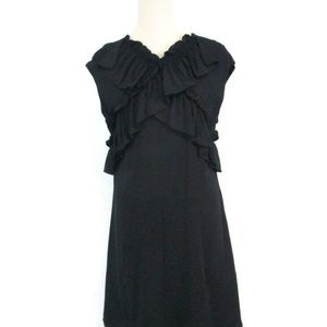 Marni Black Ruffle sleeveless Dress 44 US 8 10